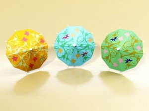 high detailed cocktail umbrella Model 3D