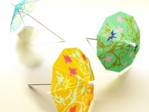 high detailed cocktail umbrella Model 3D