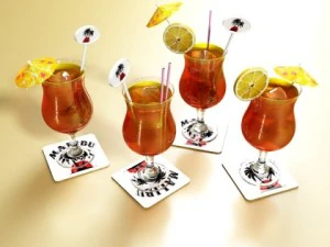 high detailed malibu cocktail with umbrella 3D Model
