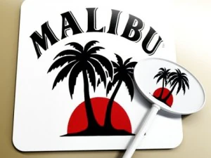 high detailed malibu cocktail with umbrella 3D Model