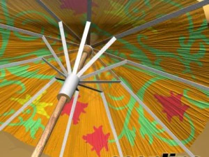 high detailed malibu cocktail with umbrella 3D Model