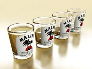 malibu shot glass  high detailed 3D Model