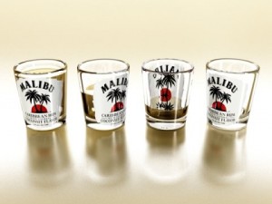malibu shot glass  high detailed 3D 모델