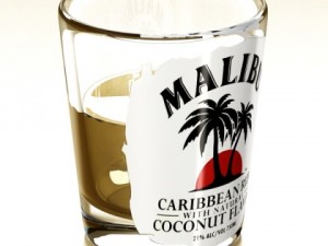 malibu shot glass  high detailed 3D 모델