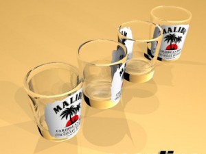 malibu shot glass  high detailed 3D 모델
