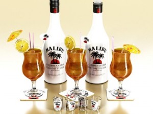 malibu bottle cocktail and shot glass collection 3Dモデル