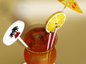 malibu bottle cocktail and shot glass collection 3Dモデル