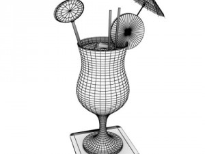 malibu bottle cocktail and shot glass collection 3Dモデル