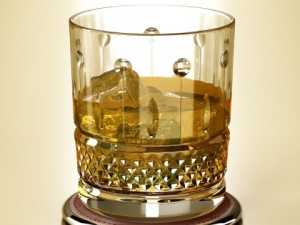 chivas regal bottle glass and coaster collection 3D Model