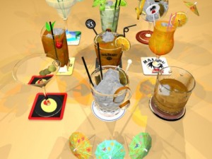 9 cocktails collection 3D Model
