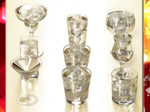 glassware collection  9 glasses and cups 3D Model