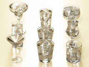 glassware collection  9 glasses and cups 3D-Modell