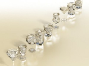 glassware collection  9 glasses and cups 3D-Modell