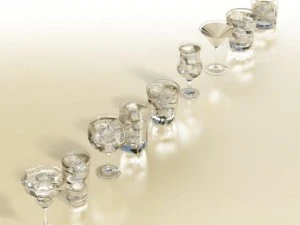 glassware collection  9 glasses and cups 3D Model