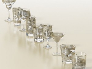 glassware collection  9 glasses and cups 3D-Modell