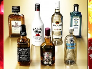 photorealistic and high detailed 7 liquor bottles 3D Model