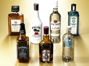 photorealistic and high detailed 7 liquor bottles 3D Model