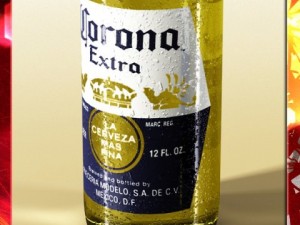 corona beer bottle coaster and lemon Modelo 3D