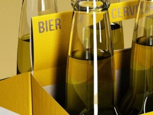 corona beer bottle  6 pack 3D Model