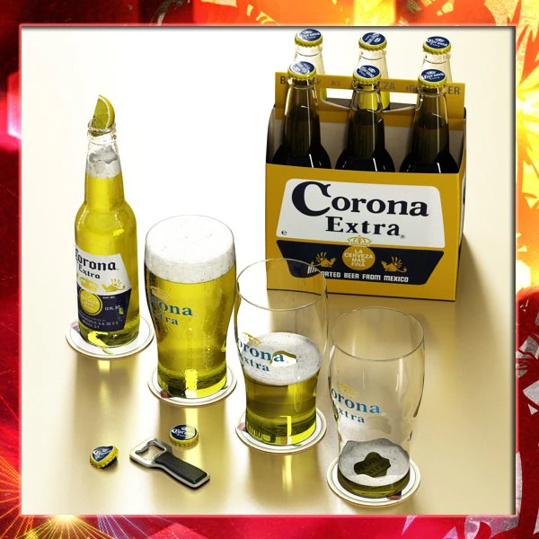 corona beer collection 3D Model .c4d .max .obj .3ds .fbx .stl .blend