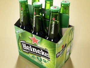 heineken six cardboard pack 3D Model