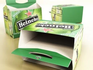 heineken six cardboard pack 3D Model