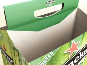 heineken six cardboard pack 3D Model
