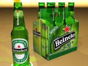 heineken six cardboard pack 3D Model