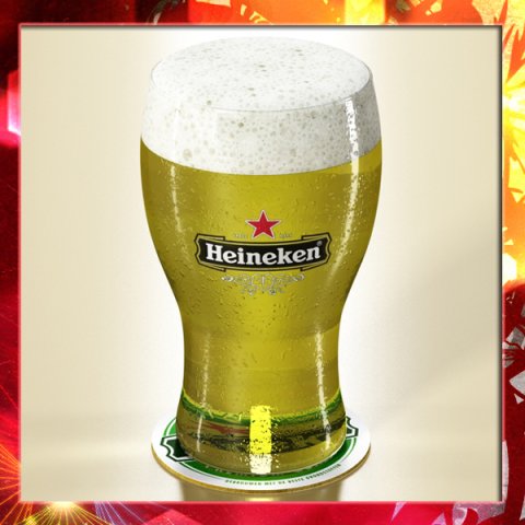 heineken beer  pint glass Modello 3D .c4d .max .obj .3ds .fbx .stl .blend 
