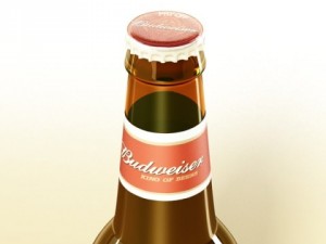 budweiser beer bottle Modelo 3D