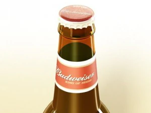 budweiser beer bottle 3D Model