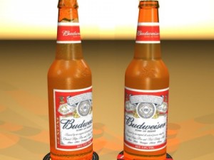 budweiser beer bottle Modelo 3D