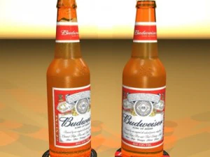 budweiser beer bottle 3D Model