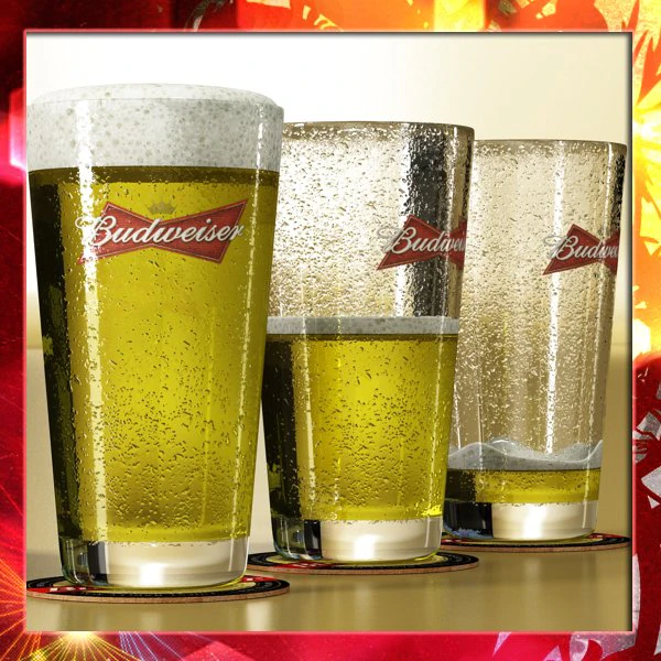 budweiser beer glass 3D Model .c4d .max .obj .3ds .fbx .stl .blend 