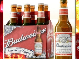 budweiser beer bottle  six cardboard pack 3D Model