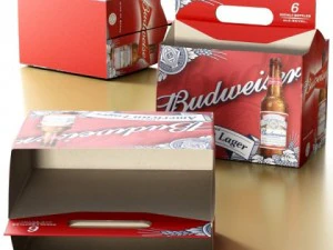 budweiser beer bottle  six cardboard pack 3D Model