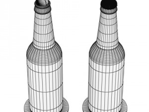 budweiser beer bottle  six cardboard pack Model 3D