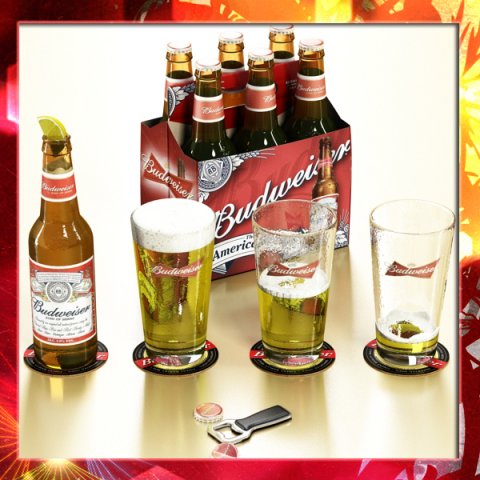 budweiser beer collection 3D Model .c4d .max .obj .3ds .fbx .stl .blend 