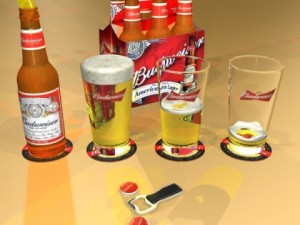 budweiser beer collection 3D Model