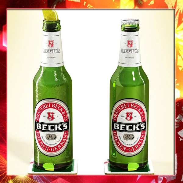 becks beer bottle 3D Model .c4d .max .obj .3ds .fbx .stl .blend 