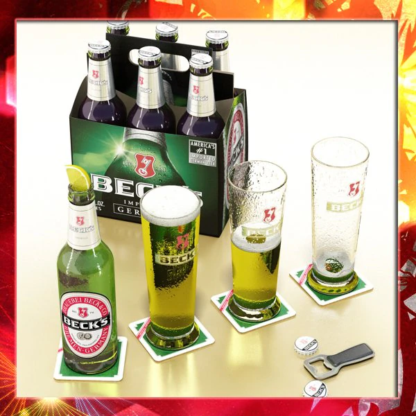 becks beer collection 3D Model .c4d .max .obj .3ds .fbx .stl .blend 