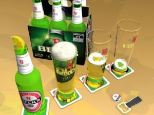 becks beer collection 3Dモデル