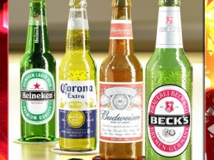 4 beers collection and bottle opener 3D Model