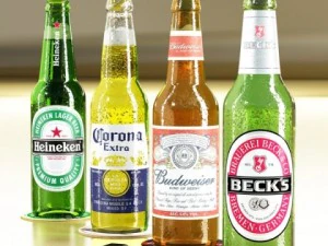 4 beers collection and bottle opener 3D Model