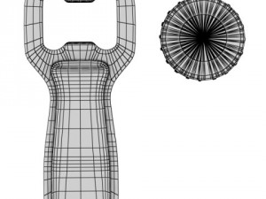4 beers collection and bottle opener 3D Модель