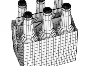 beers cardboard pack collection 3D Model