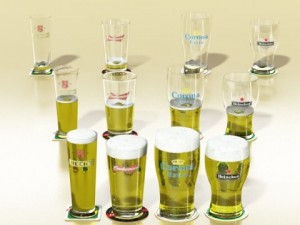 beer glass collection Modèle 3D