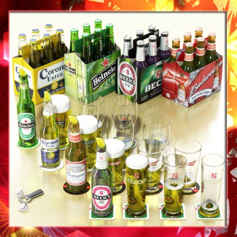 beers  full collection 3D Model .c4d .max .obj .3ds .fbx .stl .blend 