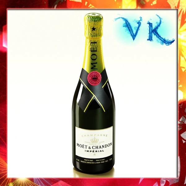 champagne moet chandon bottle 3D Model .c4d .max .obj .3ds .fbx .stl .blend 