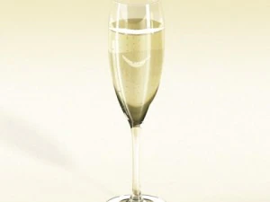 champagne set 2  bottle flute strawberry and wooden ice bucket 3D Model